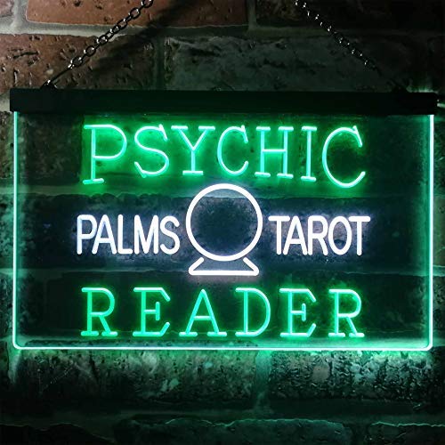 Psychic Palms Tarot Reader Dual LED Neon Light Sign